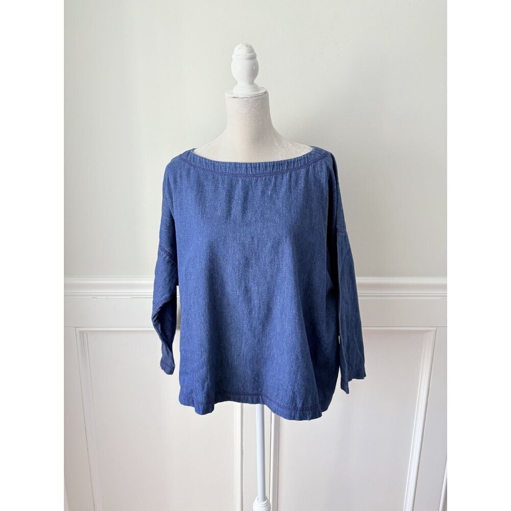 Vintage Bis Bis Gene Ewing Western Chambray Blouse Top Shirt OS